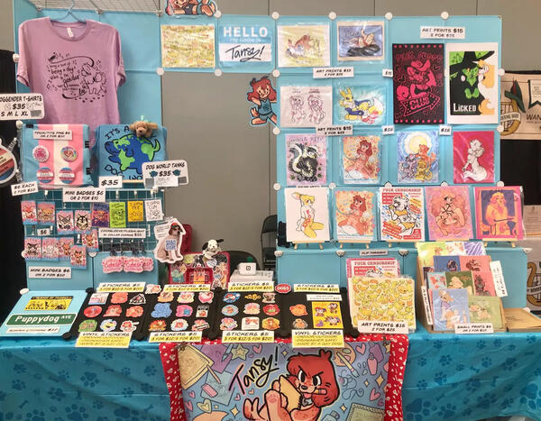 My Anthrocon 2026 table - 8 feet